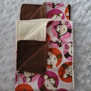 3 handmade burp cloths